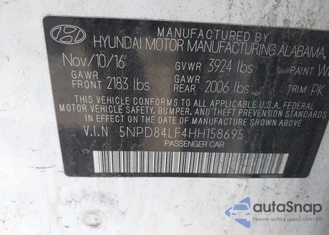 2017 Hyundai Elantra Se из США, поврежденный, VIN 5NPD84LF4HH158695